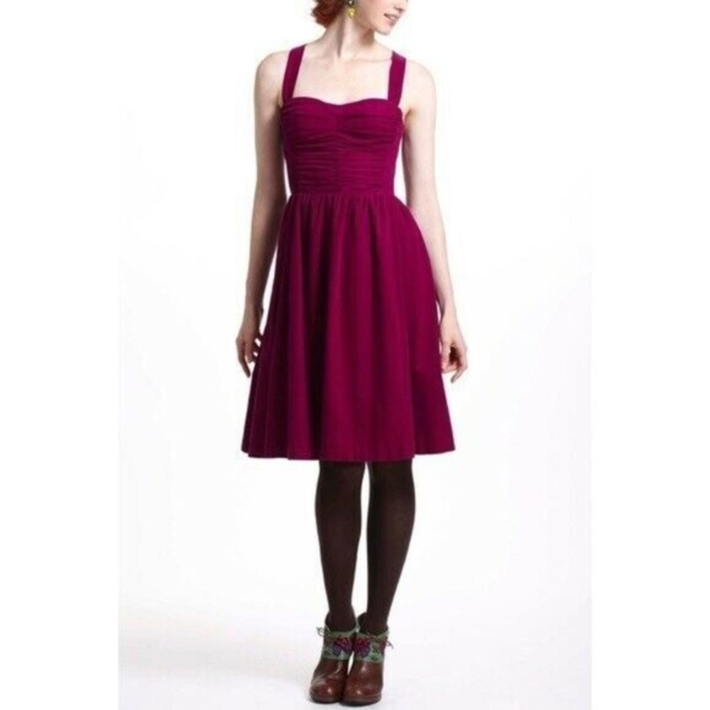 ANTHROPOLOGIE HD PARIS Corduroy Paca Halter Dress